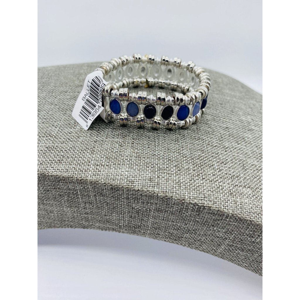 Ballet Brand Silvertone Multi Color Stretch Bracelet New 20$